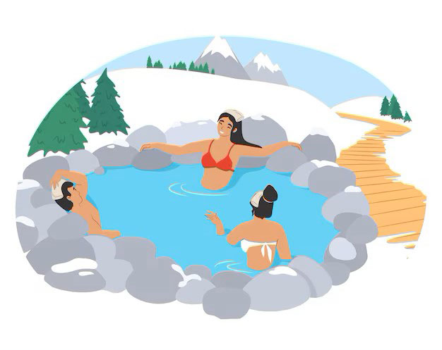 vectorial-sulfur-hot-spring